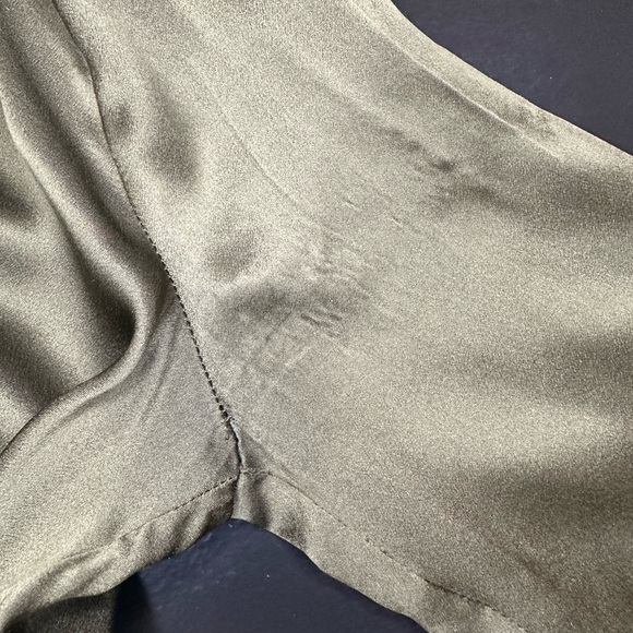 Y2K Burberry Prorsum Olive Green Ruched Blouse - Picture 12 of 16